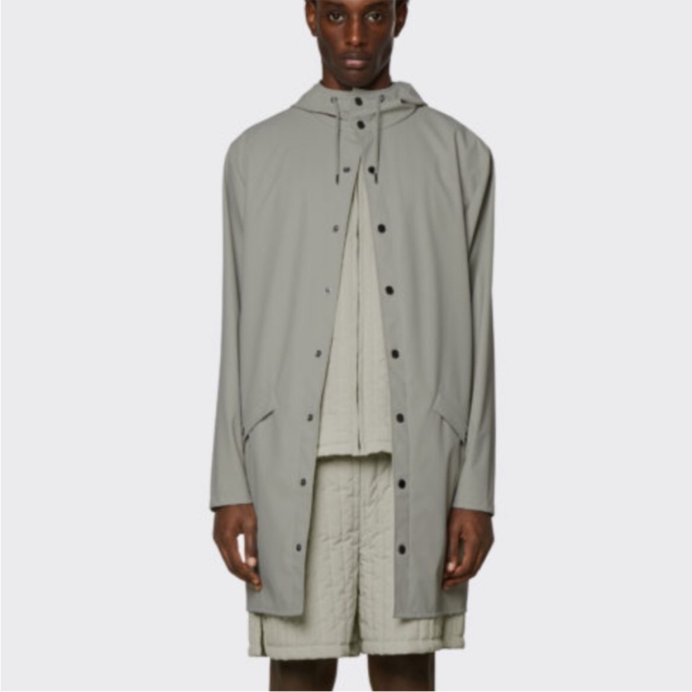 RAINS Long Jacket ☔️ Cement ☔️ Color: cement ☔️ unisex ☔️ Size Large